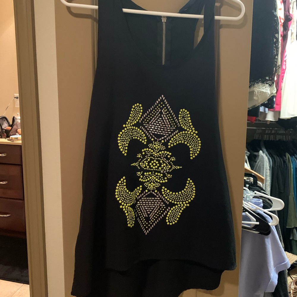 Neon/black tank